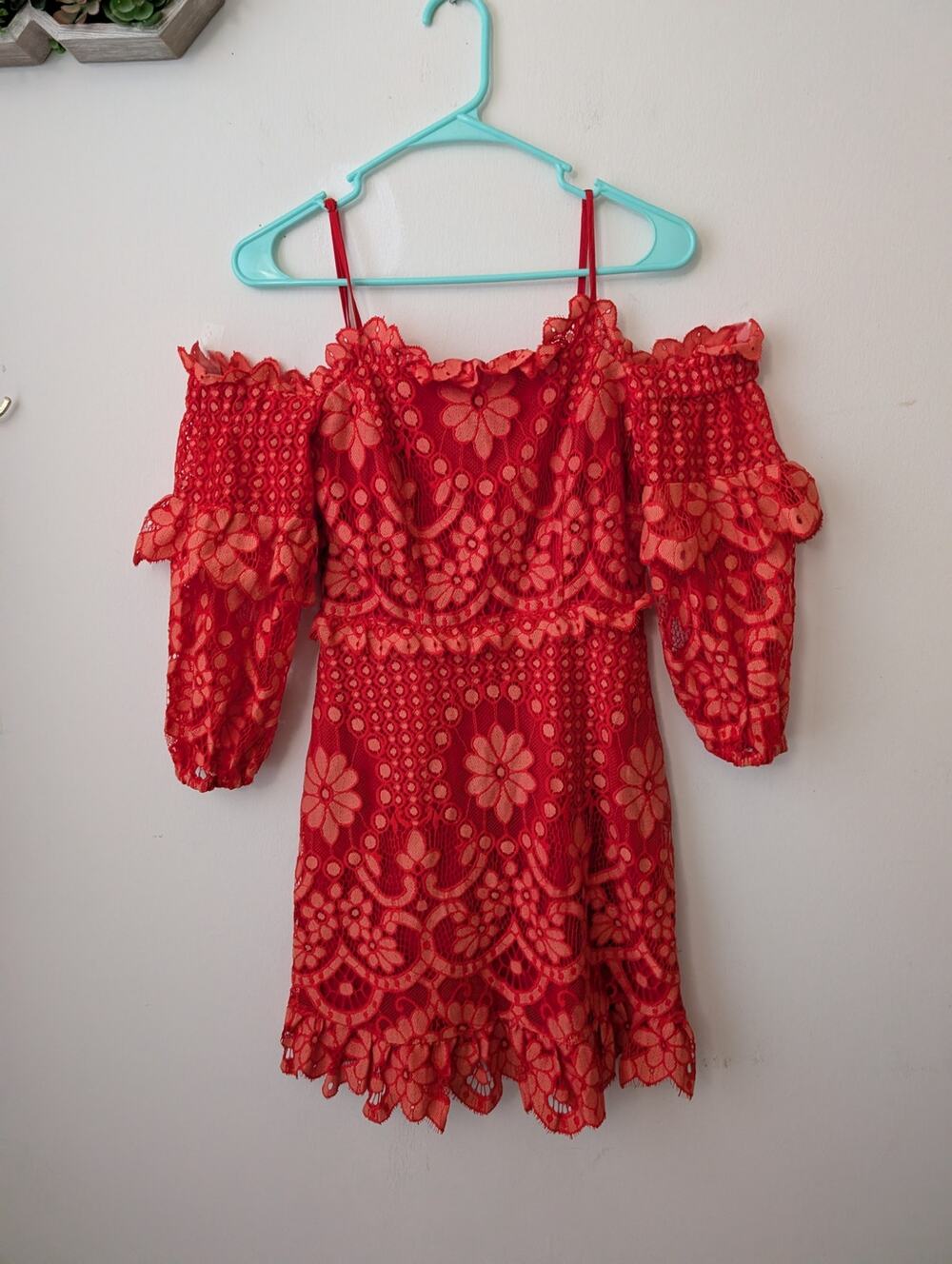 Parker red lace irma dress